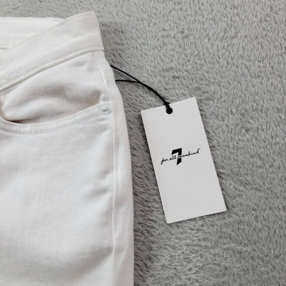 7 For All Mankind Jeans Women 32x32 White Original Bootcut Wide Baggy Y2K Skater - Picture 14 of 16